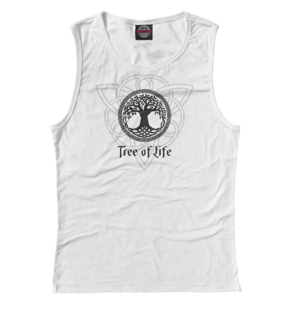 Женская майка с изображением Древо жизни цвета Белый