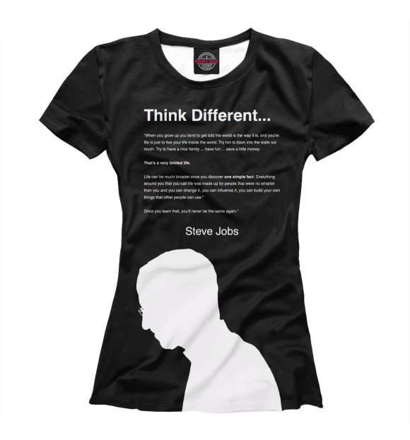 Женская футболка с изображением Стив Джобс цвета Белый