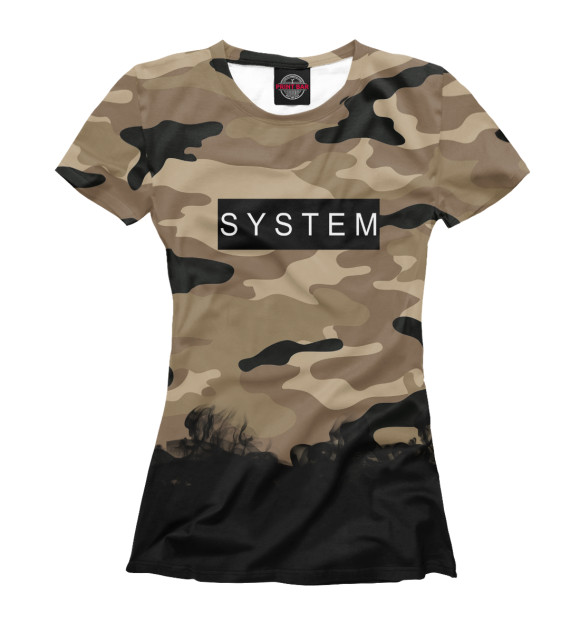 Женская футболка с изображением SYSTEM Black цвета Белый