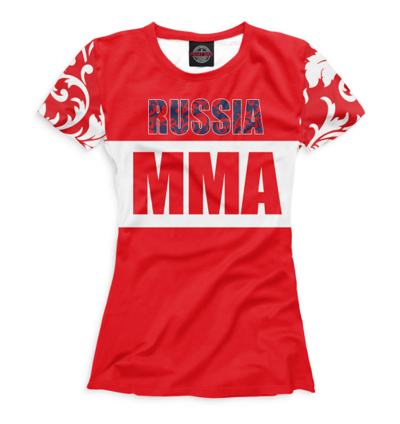 Женская футболка с изображением MMA Russia цвета Белый
