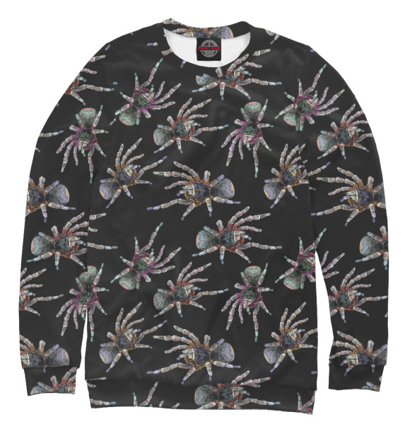 Мужской свитшот с изображением Пауки цвета Белый