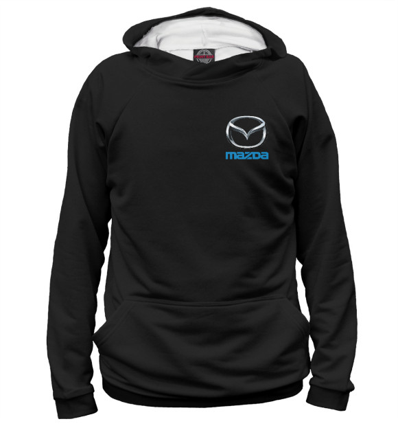 Мужское худи с изображением Mazda цвета Белый