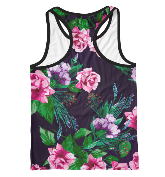 Мужская майка-борцовка с изображением Цветы цвета Белый