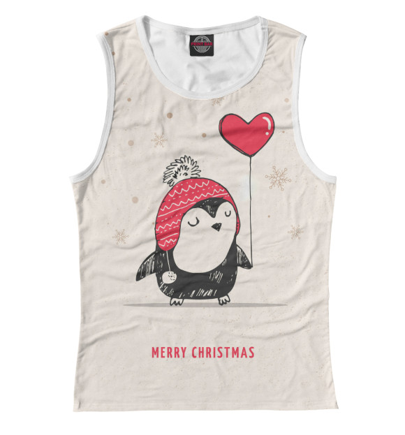 Майка для девочки с изображением Cutie Little Penguin цвета Белый