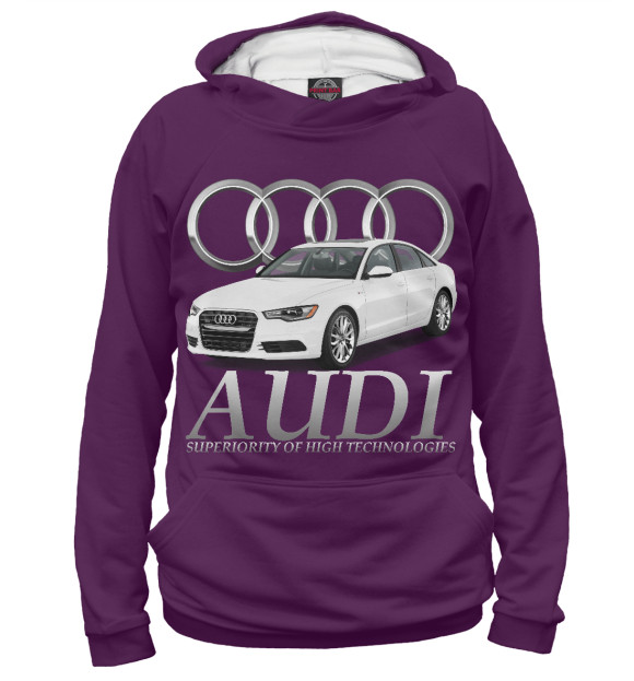Женское худи с изображением Audi цвета Белый