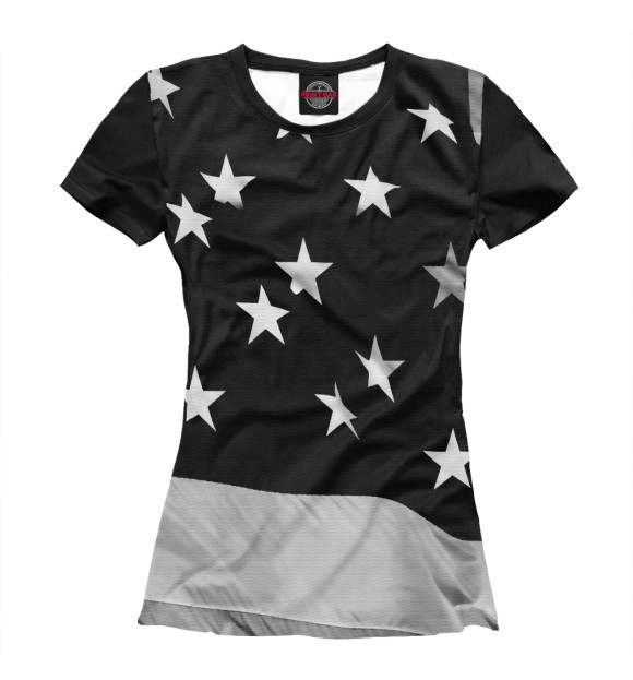 Женская футболка с изображением Black flag USA цвета Белый