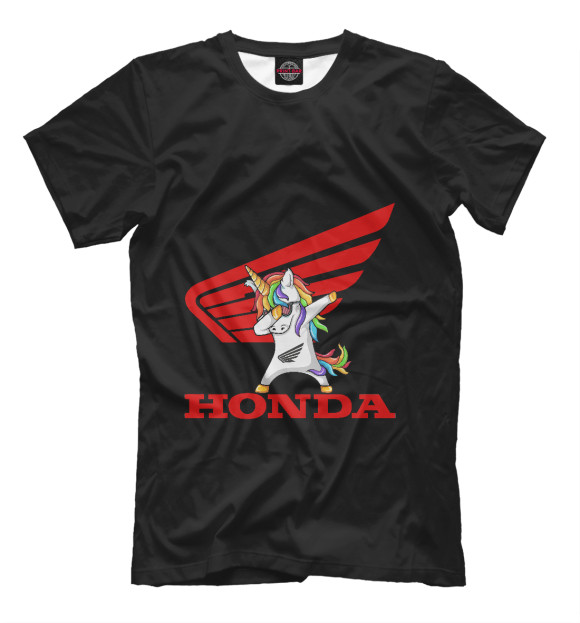Футболка для мальчиков с изображением Honda цвета Черный