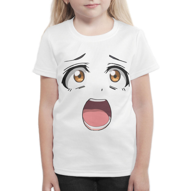 Футболка для девочек с изображением Аниме цвета Белый