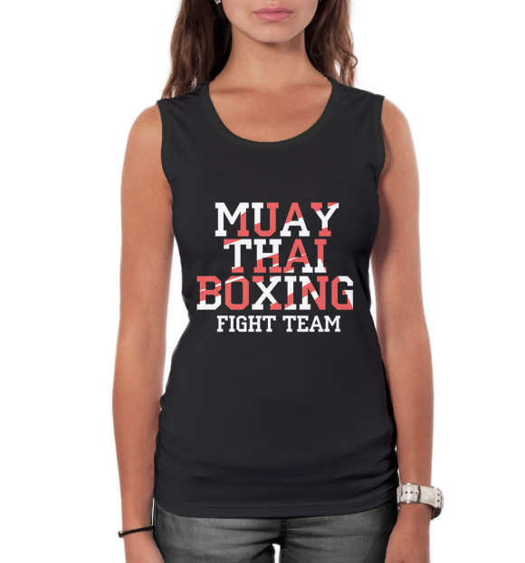 Женская майка с изображением Muay Thai Boxing цвета Белый