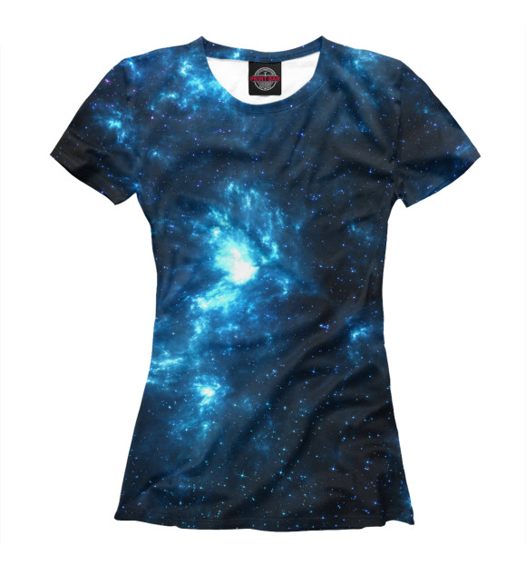 Женская футболка с изображением Синий космос цвета Белый