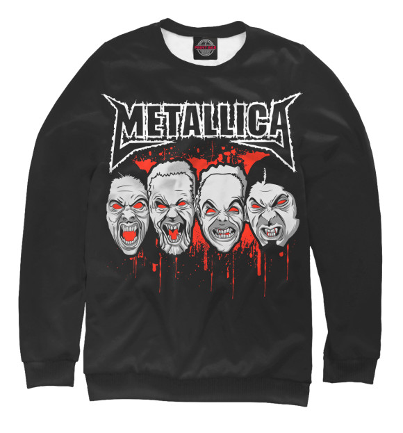 Мужской свитшот с изображением Metallica Zombies цвета Белый