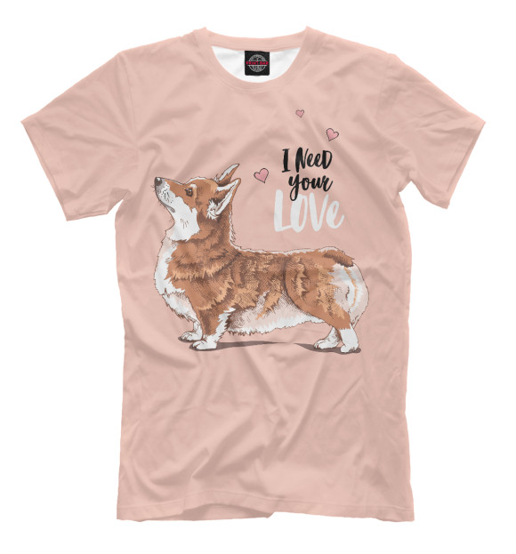 Футболка для мальчиков с изображением I need your love цвета Белый