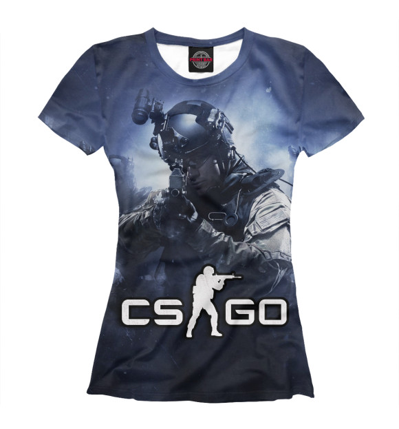 Футболка для девочек с изображением Counter Strike цвета Белый