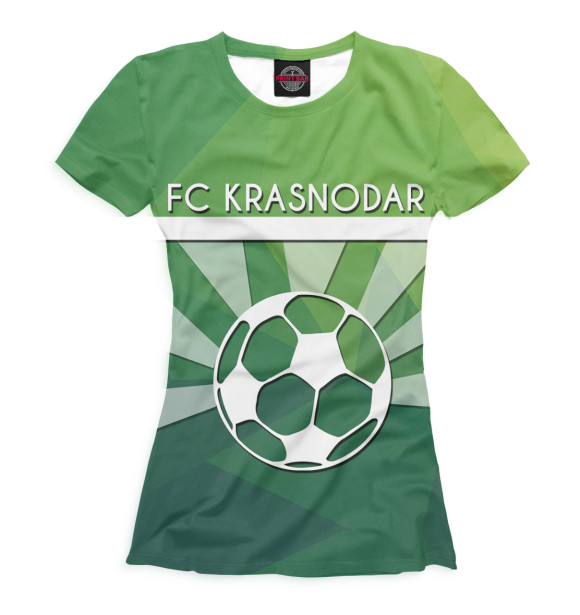 Женская футболка с изображением ФК Краснодар цвета Белый