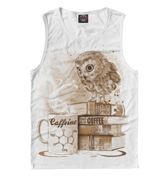 Майка для мальчика с притом Owl цвета Белый Майка для мальчика с изображением Owl цвета Белый