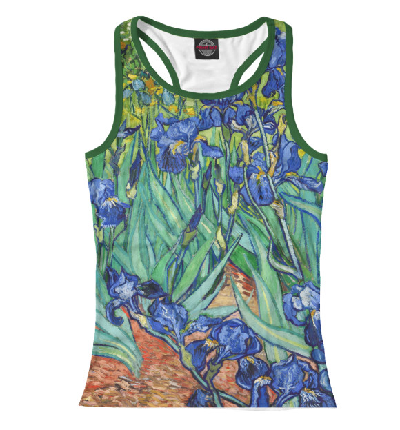 Женская майка-борцовка с изображением Ирисы цвета Белый