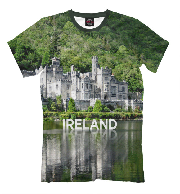 Мужская футболка с изображением Ирландия цвета Серый