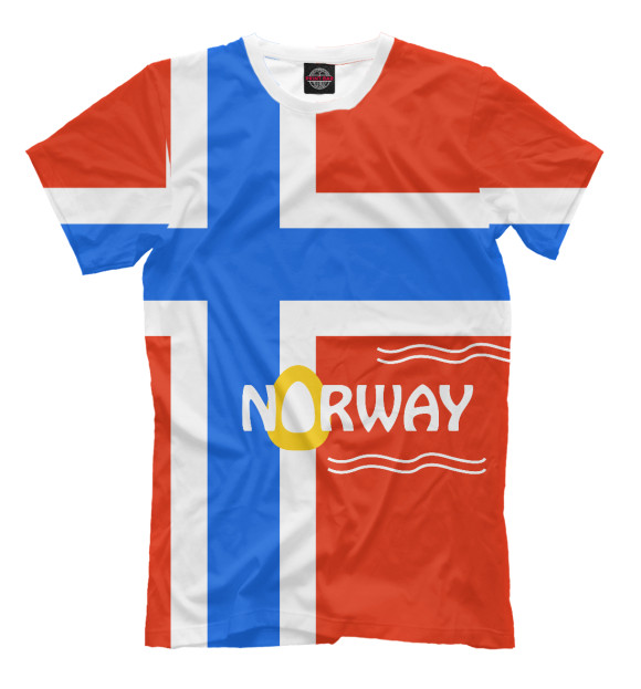 Мужская футболка с изображением Норвегия цвета Молочно-белый