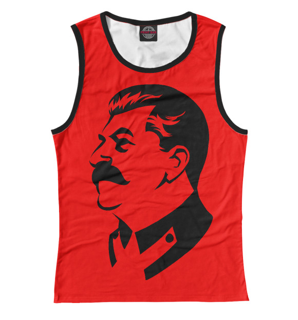 Женская майка с изображением Сталин цвета Белый