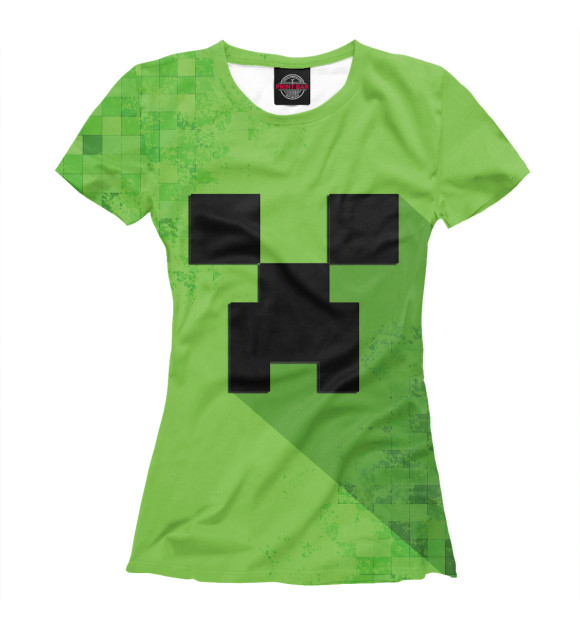 Футболка для девочек с изображением Minecraft цвета Белый