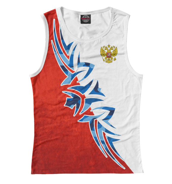 Майка для девочки с изображением Символика РФ цвета Белый
