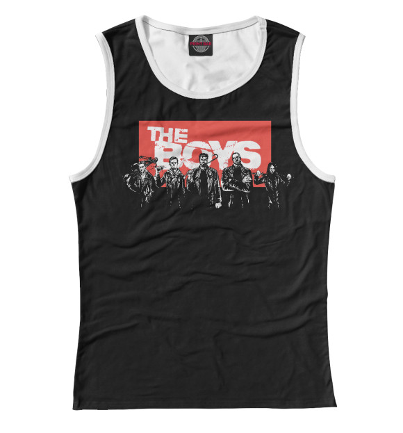 Женская майка с притом Пацаны цвета Белый Женская майка с изображением Пацаны цвета Белый