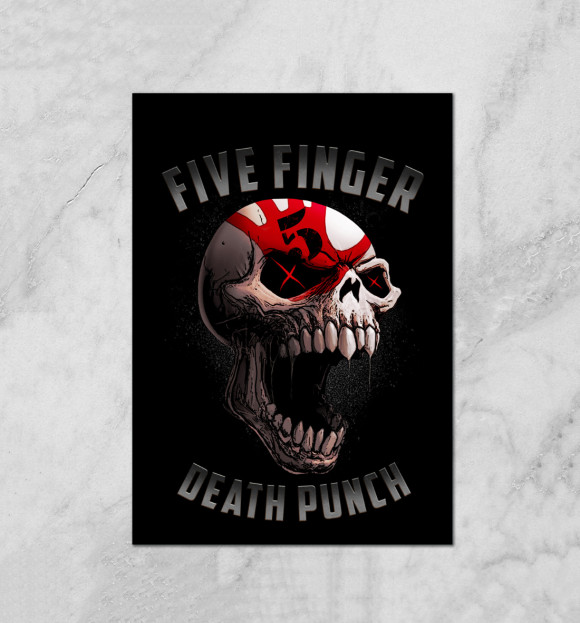 Плакат с притом Five Finger Death Punch цвета Белый Плакат с изображением Five Finger Death Punch цвета Белый