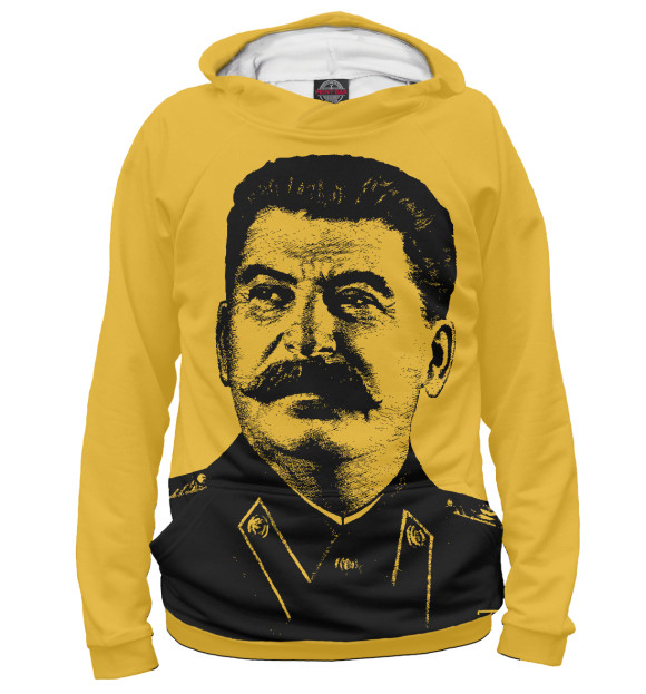Женское худи с изображением Сталин цвета Белый