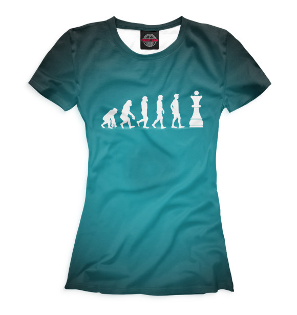 Женская футболка с изображением Эволюция цвета Белый