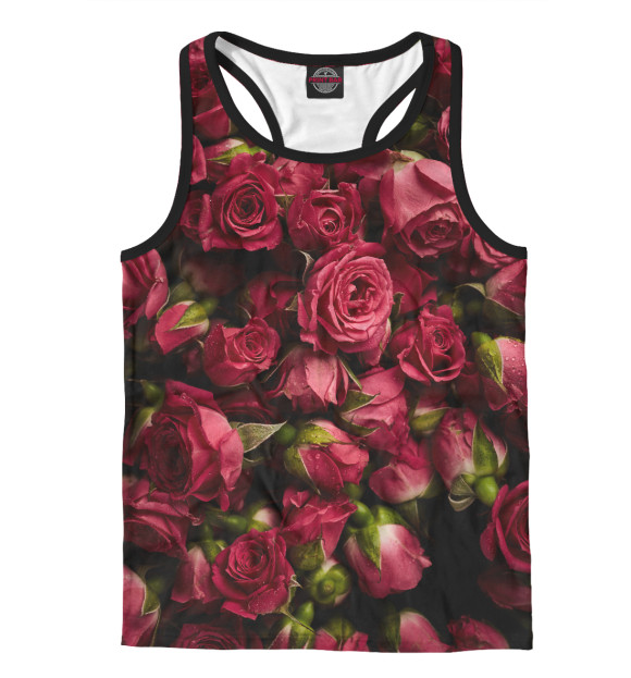 Мужская майка-борцовка с изображением Розы цвета Белый