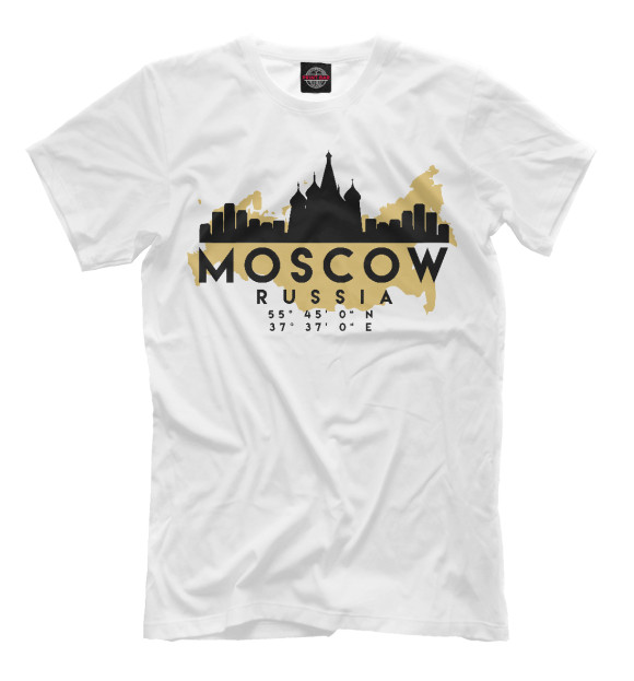 Футболка для мальчиков с изображением Москва (Россия) цвета Молочно-белый