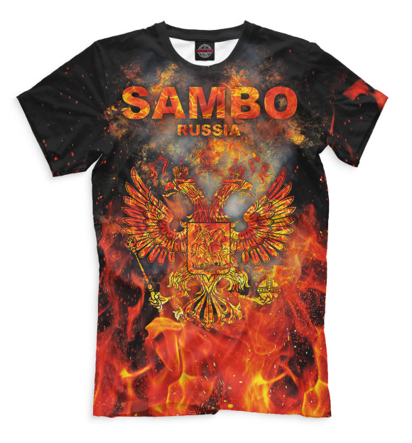 Мужская футболка с изображением Самбо цвета Светло-коричневый