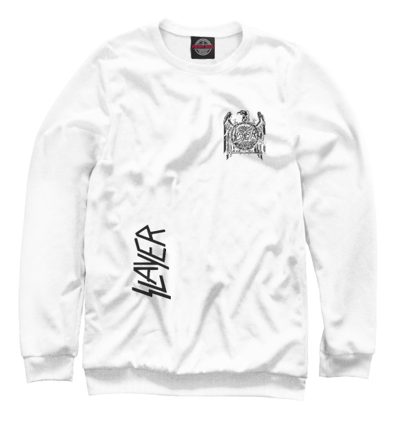 Мужской свитшот с изображением Slayer цвета Белый