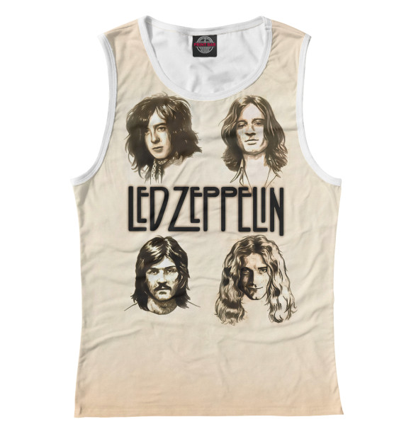 Майка для девочки с изображением Led Zeppelin цвета Белый