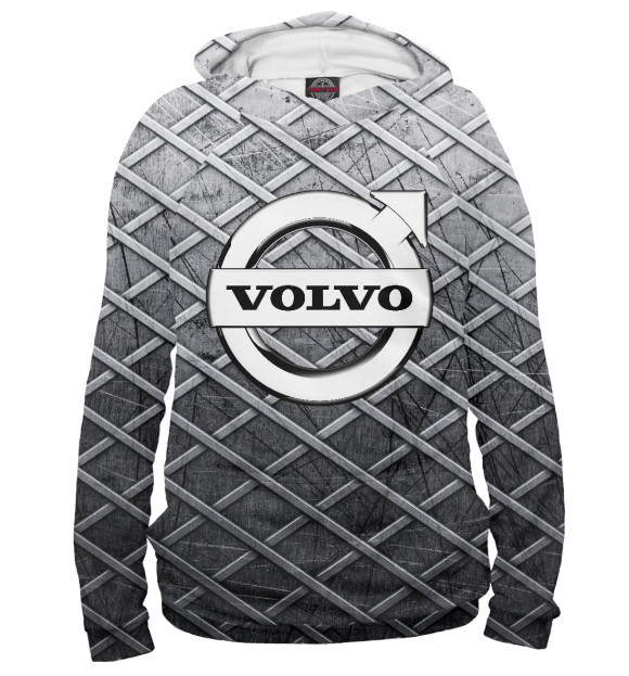 Мужское худи с изображением Volvo цвета Белый