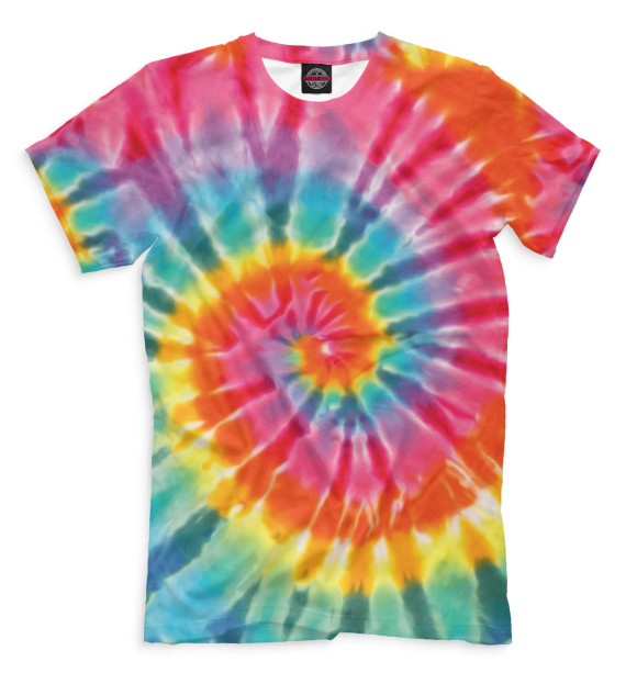 Мужская футболка с изображением Tie-dye цвета Белый