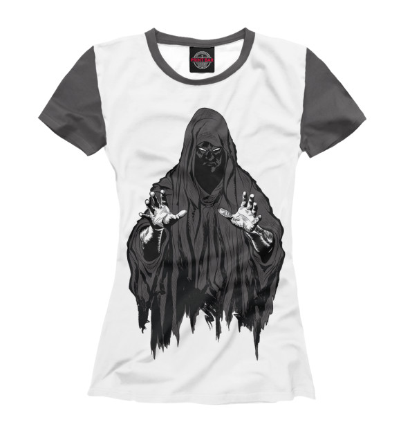 Женская футболка с изображением Зло цвета Белый