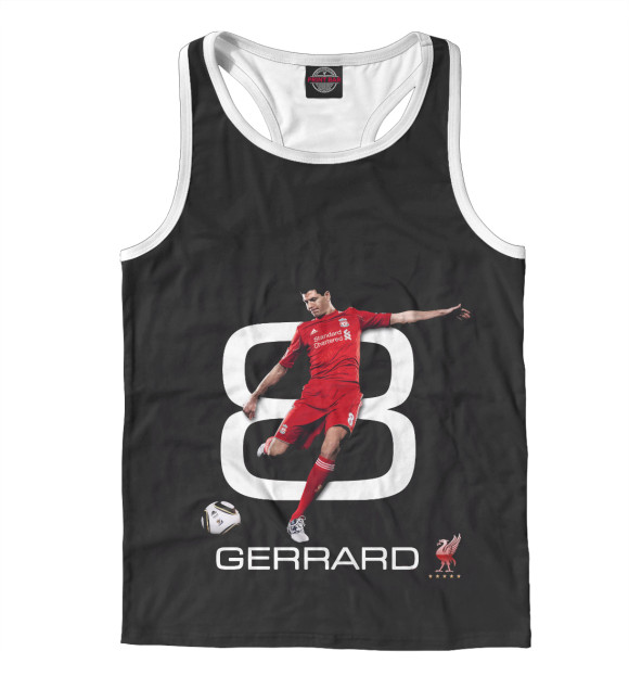 Мужская майка-борцовка с изображением Стивен Джеррард цвета Белый