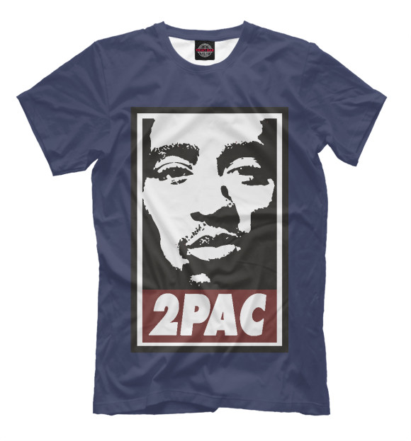 Футболка для мальчиков с изображением 2pac цвета Серый