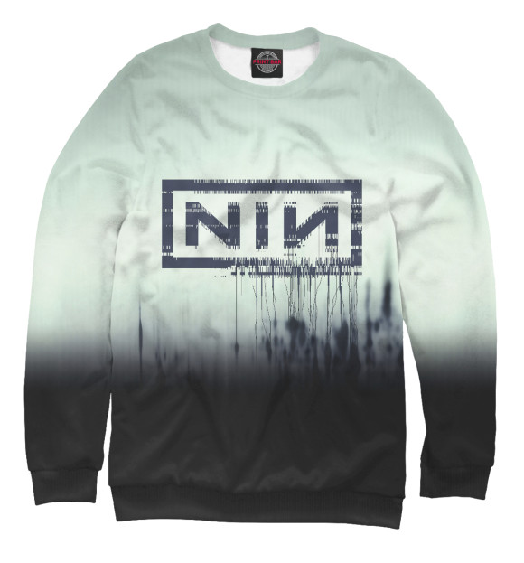 Мужской свитшот с изображением Nine Inch Nails цвета Белый