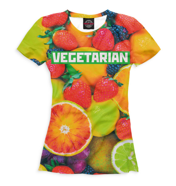 Футболка для девочек с изображением Vegetarian цвета Белый