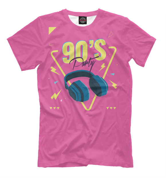 Мужская футболка с изображением Музыка 90х цвета Темно-розовый