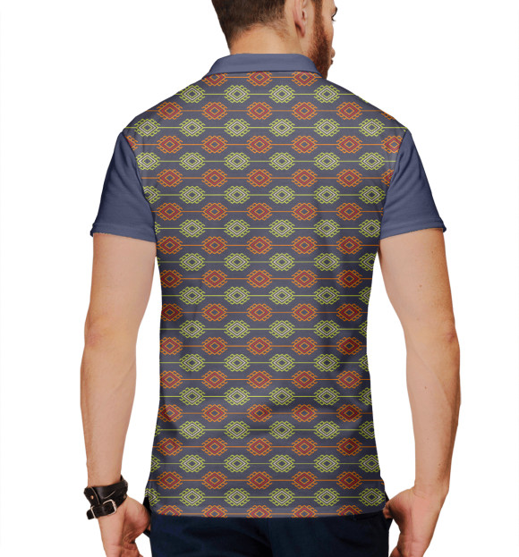 Мужское поло с изображением Славянский орнамент цвета Белый