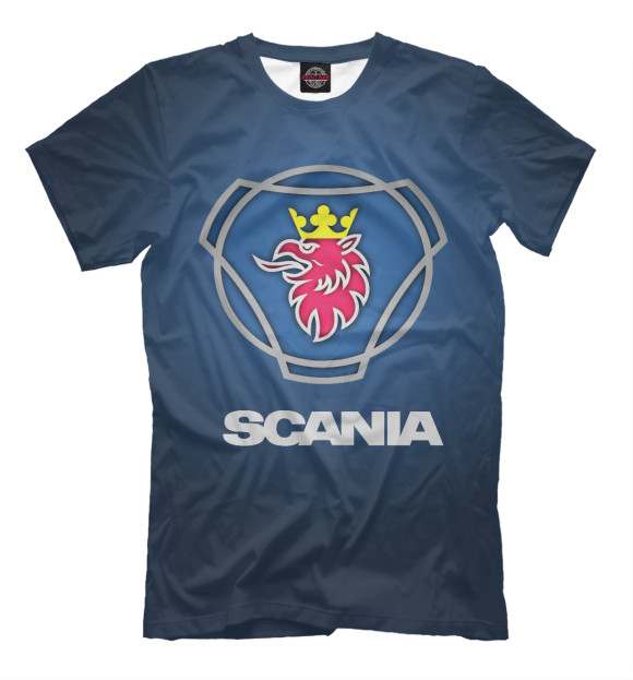 Мужская футболка с изображением Scania цвета Молочно-белый