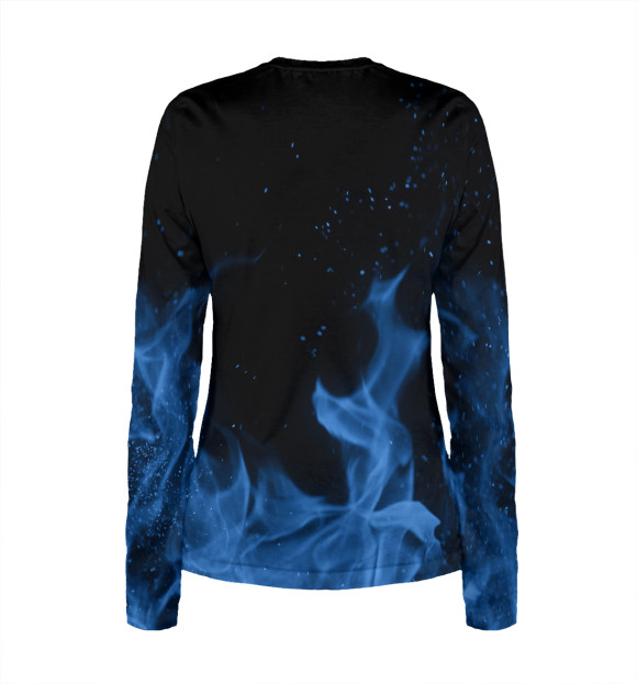 Женский лонгслив с изображением SAAB blue fire цвета Белый