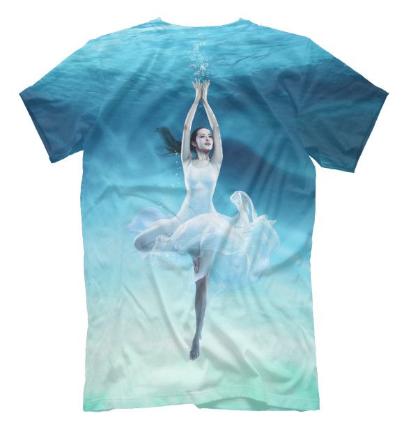Мужская футболка с изображением Танец воды цвета Белый