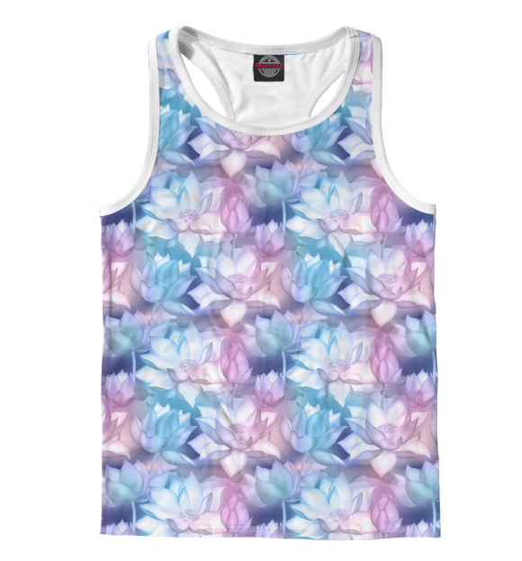 Мужская майка-борцовка с изображением Lotus цвета Белый