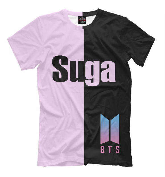 Мужская футболка с изображением BTS Suga цвета Светло-розовый