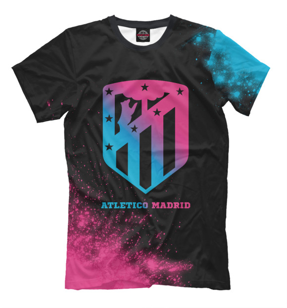 Мужская футболка с изображением Atletico Madrid Neon Gradient цвета Белый