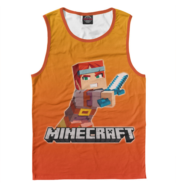 Майка для мальчика с притом Minecraft - Warrior цвета Белый Майка для мальчика с изображением Minecraft - Warrior цвета Белый
